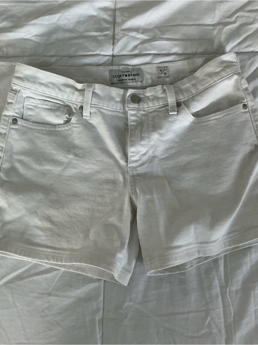 Lucky Brand White Cotton Denim Shorts